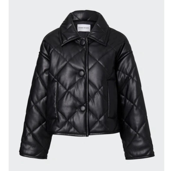 Stand Studio Jackets & Blazers - STAND STUDIO Black Puffy Jacinda Puffer Quilted Jacket Size 34 $430
